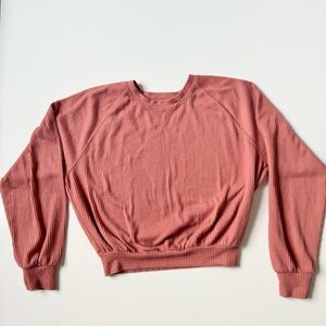 Hollister Salmon Color Crewneck Top with  Soft Ribbed Material Size Small